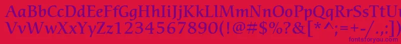 CerigostdMedium Font – Purple Fonts on Red Background