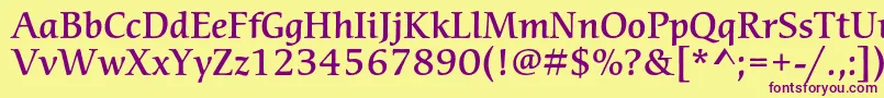 CerigostdMedium Font – Purple Fonts on Yellow Background