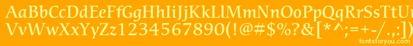 CerigostdMedium Font – Yellow Fonts on Orange Background