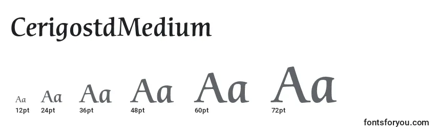 CerigostdMedium Font Sizes