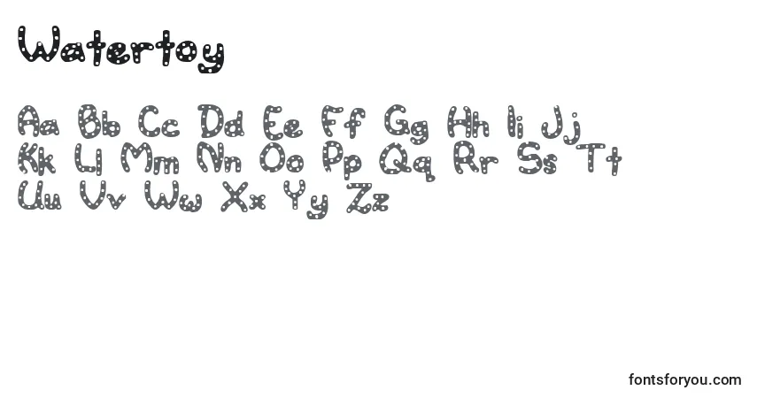Watertoy font – alphabet, numbers, special characters