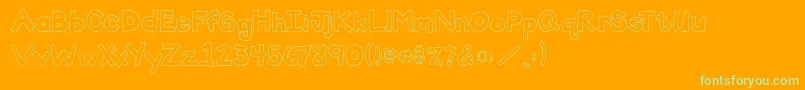 2peasMegablock Font – Green Fonts on Orange Background