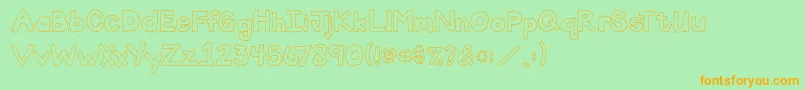 2peasMegablock Font – Orange Fonts on Green Background