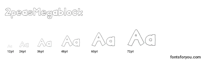 2peasMegablock Font Sizes