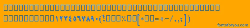 Weitere Informationen zur BNikoo-Schriftart BNikoo-Schriftart – Blaue Schriften auf orangefarbenem Hintergrund