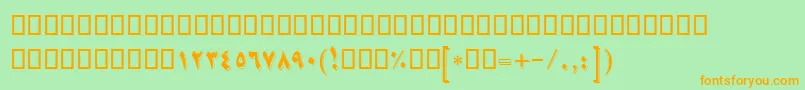 BNikoo Font – Orange Fonts on Green Background