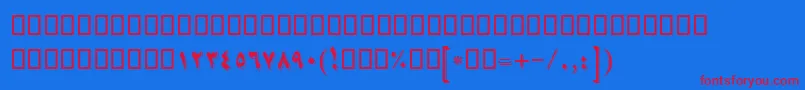 BNikoo Font – Red Fonts on Blue Background