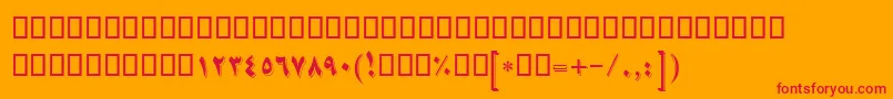 BNikoo-Schriftart – Rote Schriften auf orangefarbenem Hintergrund