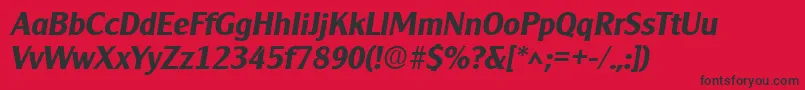 フォントClearlygothic Bold Italic – 赤い背景に黒い文字