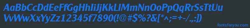 フォントClearlygothic Bold Italic – 黒い背景に青い文字