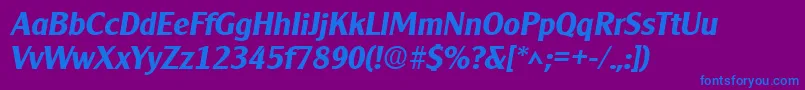 Fonte Clearlygothic Bold Italic – fontes azuis em um fundo violeta