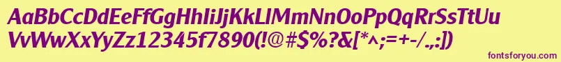 フォントClearlygothic Bold Italic – 紫色のフォント、黄色の背景