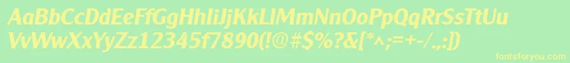 フォントClearlygothic Bold Italic – 黄色の文字が緑の背景にあります