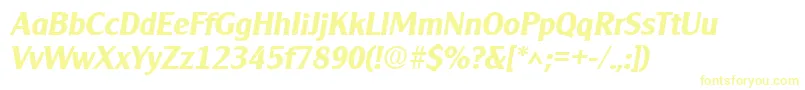 フォントClearlygothic Bold Italic – 黄色のフォント