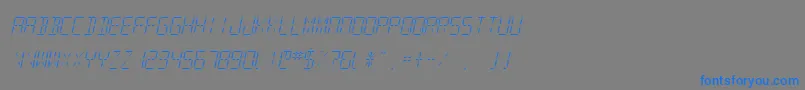 Fonte SfDigitalReadoutLightOblique – fontes azuis em um fundo cinza
