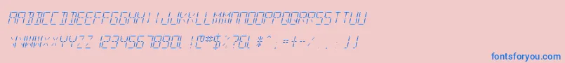 フォントSfDigitalReadoutLightOblique – ピンクの背景に青い文字