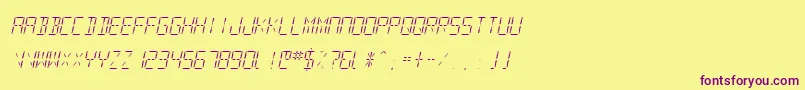 SfDigitalReadoutLightOblique Font – Purple Fonts on Yellow Background