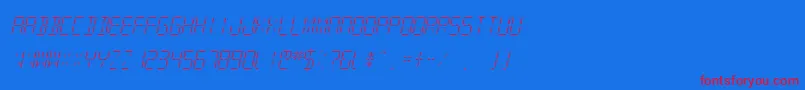 SfDigitalReadoutLightOblique Font – Red Fonts on Blue Background