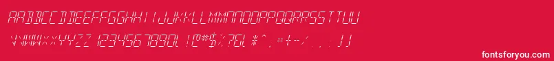 SfDigitalReadoutLightOblique Font – White Fonts on Red Background