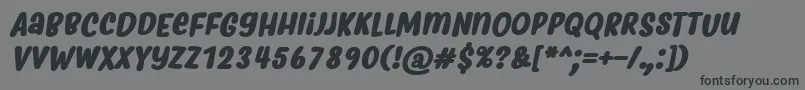 フォントMyfridaBoldItalic – 黒い文字の灰色の背景