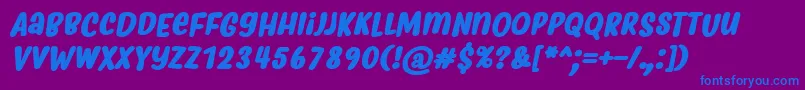 Шрифт MyfridaBoldItalic – синие шрифты на фиолетовом фоне