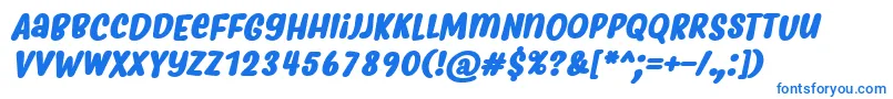 フォントMyfridaBoldItalic – 白い背景に青い文字