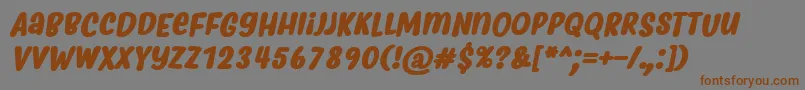 Шрифт MyfridaBoldItalic – коричневые шрифты на сером фоне