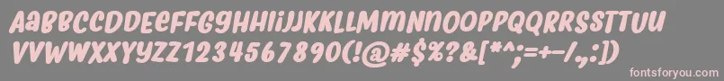 フォントMyfridaBoldItalic – 灰色の背景にピンクのフォント