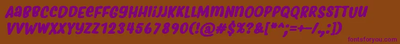 MyfridaBoldItalic Font – Purple Fonts on Brown Background
