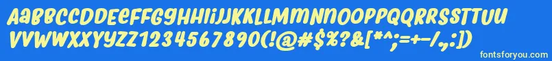 MyfridaBoldItalic-fontti – keltaiset fontit sinisellä taustalla