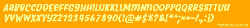 フォントMyfridaBoldItalic – オレンジの背景に黄色の文字