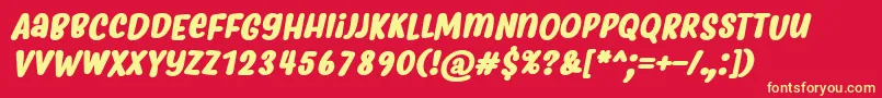 MyfridaBoldItalic Font – Yellow Fonts on Red Background