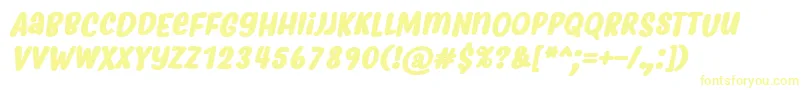 MyfridaBoldItalic-Schriftart – Gelbe Schriften auf weißem Hintergrund