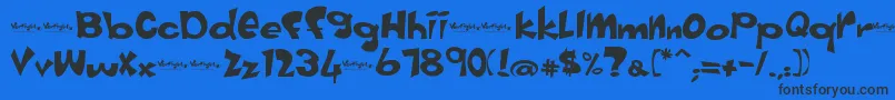 Vertigirl Font – Black Fonts on Blue Background