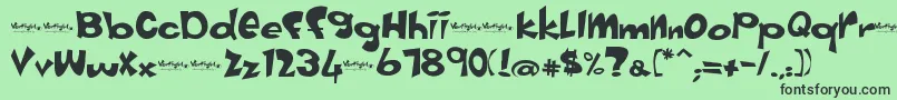 Vertigirl Font – Black Fonts on Green Background