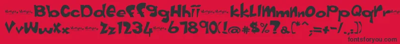 フォントVertigirl – 赤い背景に黒い文字