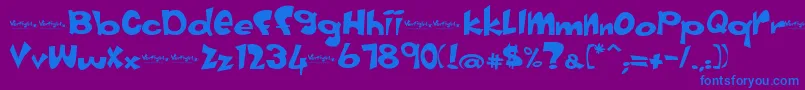 Vertigirl Font – Blue Fonts on Purple Background