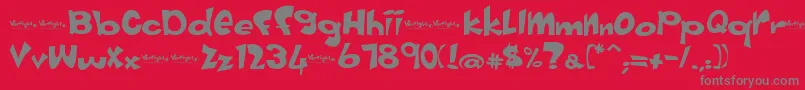 フォントVertigirl – 赤い背景に灰色の文字