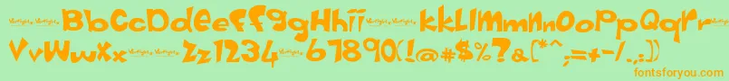 fuente Vertigirl – Fuentes Naranjas Sobre Fondo Verde
