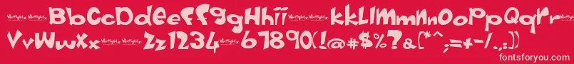 Vertigirl Font – Pink Fonts on Red Background