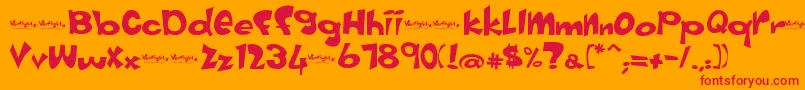 Vertigirl Font – Red Fonts on Orange Background