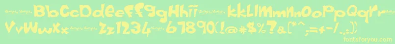 Vertigirl-fontti – keltaiset fontit vihreällä taustalla