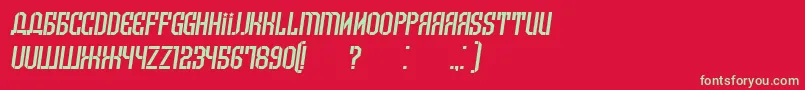 フォントArmeniaItalic – 赤い背景に緑の文字