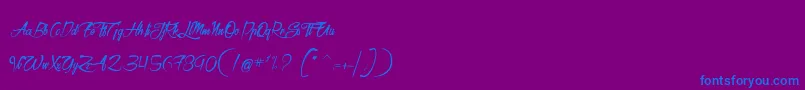 AtelierDuMachiniste Font – Blue Fonts on Purple Background