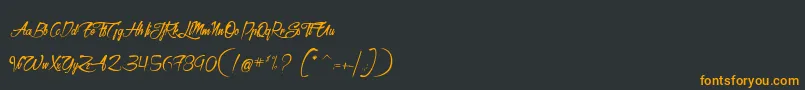 フォントAtelierDuMachiniste – 黒い背景にオレンジの文字