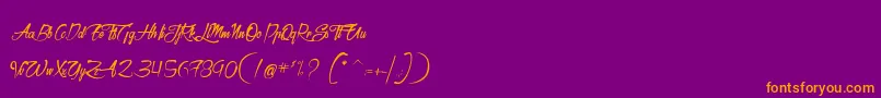 AtelierDuMachiniste Font – Orange Fonts on Purple Background