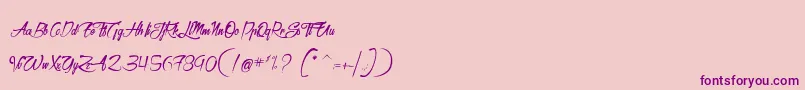 AtelierDuMachiniste-Schriftart – Violette Schriften auf rosa Hintergrund
