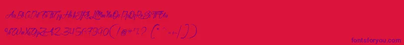AtelierDuMachiniste Font – Purple Fonts on Red Background