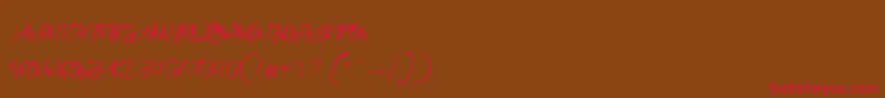 AtelierDuMachiniste Font – Red Fonts on Brown Background