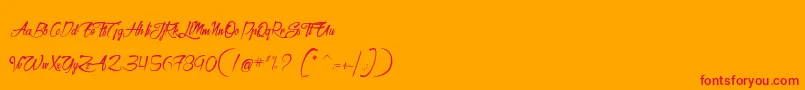 AtelierDuMachiniste Font – Red Fonts on Orange Background